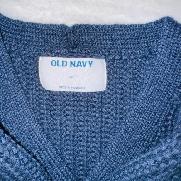 Old Navy Blue Knit Cardigan with Stripes - Picture 4 of 5